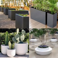 Pots à fleurs en fibre de verre décoratifs légers et résistants au design moderne, prix d'usine, jardin à domicile, peints