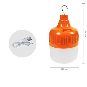 DC Rechargeable Li-ion <b>LED</b> Emergency Light 150mm Orange Plastic Outdoor Camping Lamp 6000K White Light IP20 Waterproof Remote - Product Image 3