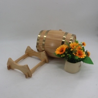 Baril à whisky et à vin en bois massif de chêne et de bambou, gravé à la main, sur le thème des fruits - Taille personnalisable, décoration de table multifonctionnelle