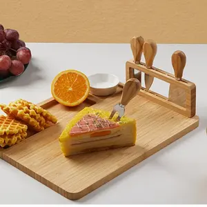 2023 new arrival good price long acacia engrave custom cheese board with knife set