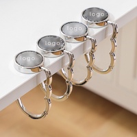 Gancho para Bolso Plegable de Aleación de Zinc, Clásico y de Lujo, con Logotipo Personalizado, Colgador Portátil para Mesa o Escritorio