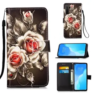 Fashion Flower Print Wallet Leather Case For IPhone 15 14 13 Mini 12 11 Pro Max 8 7 6 SE 2020 X XR XS Max Plus Animal Flip Cover