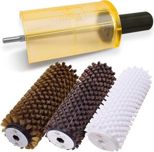Kit de cire pour ski avec brosse rotative de 150 mm de large, axe à changement rapide SnapOut, 3 brosses (laiton, crin de cheval et nylon) pour le cirage - Product Image 1