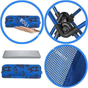 Silla plegable WOQI para mochila, tela Oxford azul, 25.2X21, rectangular, para acampar al aire libre, para adultos y adolescentes - Product Image 1