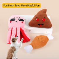 Set Mainan Anjing Berbunyi dari Bahan Plush dengan Tali Simpul untuk Dimainkan di Dalam Ruangan