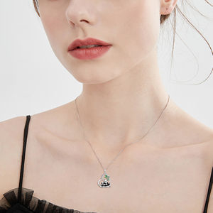 Collar con colgante de Panda bonito 'I Love You' de Plata de Ley 925 <span class=keywords><strong>para</strong></span> mujer con piedra de circón <span class=keywords><strong>para</strong></span> novia o novio - Product Image 4