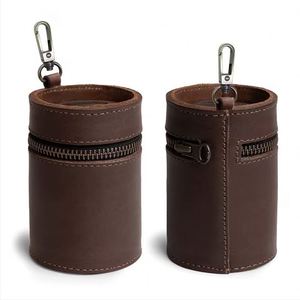 Retro Coin Change <b>Pouch</b> <b>Mini</b> Cylinder Money Saving Box Coin Purse Vintage Crazy Horse Leather Coin Tube <b>Pouch</b> - Product Image 1