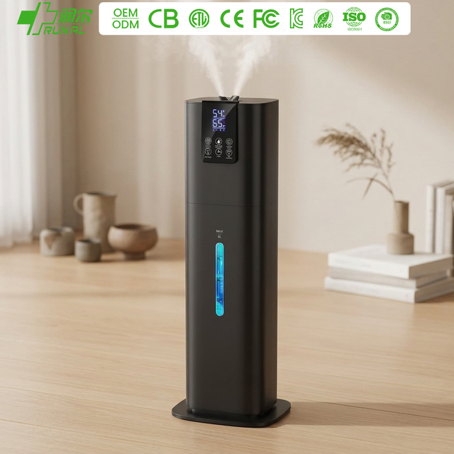 RUNAL 8 Liter Cool Mist Large Capacity 220V Ac Floor Standing Ultrasonic Air Humidifier With Tuya Wifi for Home