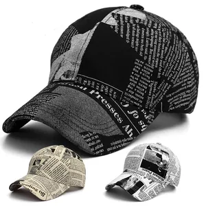 Hats Men and Women Spring Summer Fashion Retro Newspaper Baseball Cap Korean Outdoor Sports Sun Protection Cap