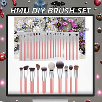 Kit de 30 pinceaux cosmétiques professionnels à tête plate OEM ODM, ensemble de pinceaux de maquillage vegan pour le visage, pour estomper, lisser et sculpter