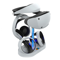 Station de charge pour manette PS VR2 pour PSVR 2 Chargeur double manette Station de charge avec support de stockage pour casque VR