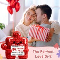 Handgemaakte gehaakte puzzelstukjes, emotionele gebreide positieve puzzels, schattige romantische cadeaus voor vriendin, vrouw, Valentijnsdag
