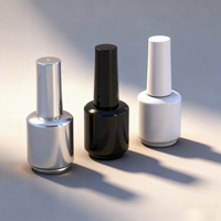 Flacon vide populaire pour vernis gel 15 ml – Vente en gros usine – Bouteille de vernis à ongles avec bouchon et pinceau – Flacons ronds en verre pour gel UV