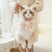 En gros, Peluche chaton Ragdoll réaliste et créative, mignonne, pour sac, cadeau pour filles