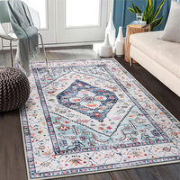 Tapis de Salon Pliable Imprimé en Polyester, Lavable en Machine, Type Persan, à Poil Court et Résistant aux Taches, 8 X 10, OEM