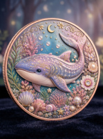 Pièce de monnaie en cuivre pur 999 de 1 oz, série UV colorée avec relief animalier, édition de collection, pièces de monnaie en cuivre en relief 3D