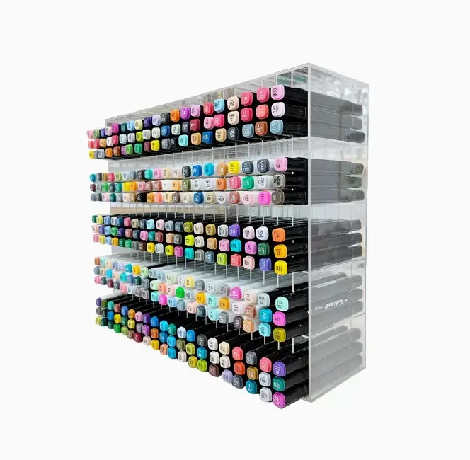 Winkel Teller Top Mark Pen Display Rekken Opbergdoos Acryl Marker Display Houder