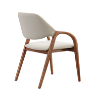 Chaise de salle à manger, mobilier de maison, luxe léger, bois massif, style moderne, demi-accoudoir, dossier, chaise ergonomique décontractée pour salon et bureau