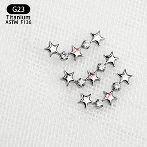 Clous d'oreilles en titane G23 13,2 mm F136 de qualité implantable pour piercing du cartilage - Product Image 4