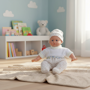 Poupée blanche Sweet Baby avec de nouveaux vêtements crème pour garçons - Product Image 3