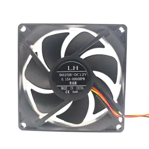 12V DC 0.15A 9025B 90*90*25Mm 12V Fan Tốc Độ Cao Điều Khiển Từ Xa Dòng Chảy Trục Quạt Làm Mát Quạt Không Chổi Than