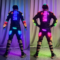 Costume de robot lumineux à LED RGB pour DJ, Halloween, Nouvel An, soirées en boîte de nuit, accessoires de fête
