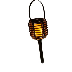 Lampe solaire Hejia en rotin à fixation au sol, lumière chaude dégradée, pour décoration extérieure de jardin, chambre, balcon, villa - Product Image 2