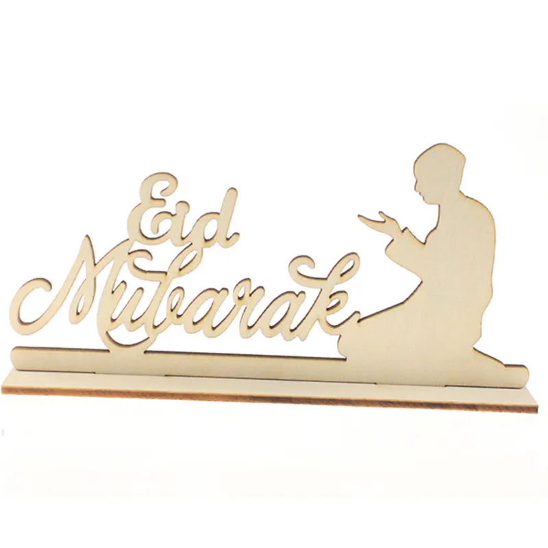 Ornement de lettres en bois pour joyeux EID Mubarak, accessoires artisanaux, pour Festival musulman de l'aïd, décoration à réaliser soi-même, 2021