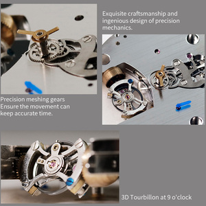 Relojes de Lujo con Movimiento de Tourbillon Vertical 3D, Reserva de Marcha, Automáticos, Esqueleto, Tourbillon Volante, Fabricantes Personalizados OEM - Product Image 4