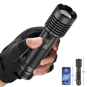XHP50 Led Flashlight 15Cm Rechargeable With Clip Zoomable Tactical Light - Product Image 1