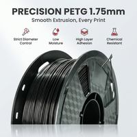 Filament d'imprimante 3D PETG Premium 1,75 mm, tolérance surveillée par laser, résistant aux produits chimiques, stable aux UV, pour impression FDM, usage industriel