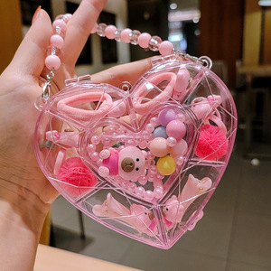 9 PCS Set Kids Hair Accessory Gift Princess Hair <b>Clip</b> Necklaces Bracelets <b>Rings</b> Jewelries Set With Handbag - Product Image 5