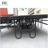 Plateforme de scène pliable en aluminium portable, noire, antidérapante, pour événements, conférences, expositions, spectacles
