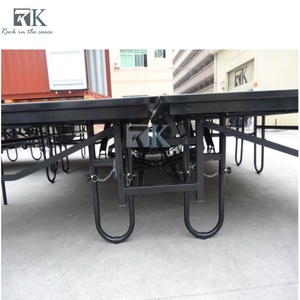 Plateforme de scène pliable en aluminium portable, noire, antidérapante, pour événements, conférences, expositions, spectacles - Product Image 5