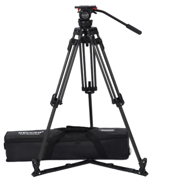 Factory Secced Reach Plus 2 Professional Broadcast Heavy Duty 11.4KG Payload Carbon Fiber Tripod for DSLR Camcorder