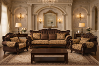 Canapé Chesterfield de luxe en bois sculpté de style européen classique, capitonné, rembourré en éponge haute densité, écologique, durable, antique, royal