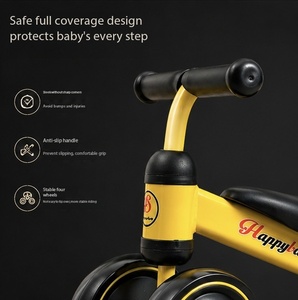 Vélo d'équilibre pour bébé sans pédales, 4 roues, anti-retournement, cadre en acier haute teneur en carbone, 6-<span class=keywords><strong>12</strong></span> <span class=keywords><strong>mois</strong></span> - Product Image 3