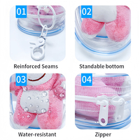 Mini sac d'affichage de figure supérieure à fermeture éclair EVA/PVC Transparent étanche pour jouets en peluche poupées porte-clés-mallette de rangement de voyage