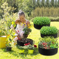 Bac de culture rond en tissu, pot de fleurs et jardinières, pot de plantation profond, 100 Gallons de jardin