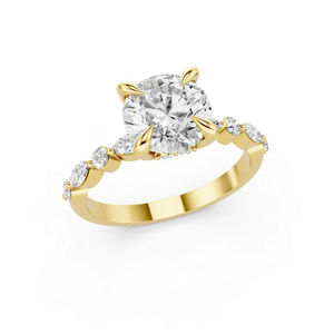 Bague en diamant cultivé en laboratoire OEM ODM personnalisée Or 14K/18K/22K Luxe pour femmes - Product Image 2