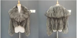 Mantel musim dingin wanita, dengan kerah bulu rakun bergaris bulu asli tahan air dan tahan angin mengisi desain bolak-balik - Product Image 5