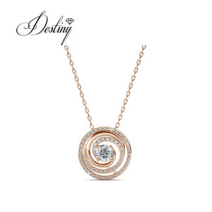 Grosir liontin Spiral takdir mewah dihiasi dengan kristal Swarovski Bebas nikel bebas daisari perak 925 kalung - Product Image 3