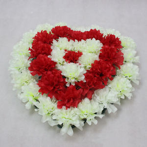 <span class=keywords><strong>Flores</strong></span> de imitación artificiales, guirnalda funeraria de 45cm, con forma de corazón - Product Image 6