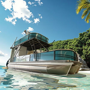 Seyir ve balıkçılık için eğlenceli özel lüks çift katlı yüzen bot büyük alüminyum yat - Product Image 1