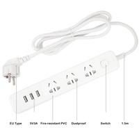 Câble d'extension de prise secteur UE/Royaume-Uni avec interrupteur USB Type C en matériau PC