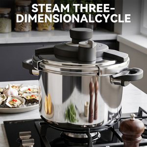 Casserole multifonction compatible avec l'induction, en acier inoxydable, pour cuisson rapide sous pression - Product Image 1