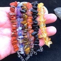 Bracelet en cristal naturel en gros, chaîne en alliage, bracelet en agate et pierres précieuses irrégulières pour bijoux bohèmes, cadeau