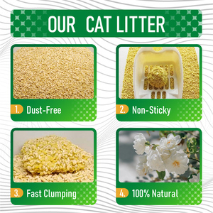Umweltfreundliche Biologisch Abbaubare Katzenstreu 99% Staubfrei Stark Klumpend Geruchskontrollierend Mais-Katzenstreu Leicht zu Schöpfen Spülbar - Product Image 3