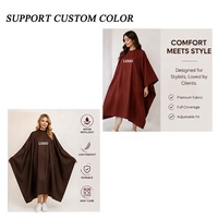 Capes de coiffeur imperméables personnalisées avec logo, vente en gros, pour spa, couleur brun clair foncé, impression et broderie, cape de barbier beige pour salon