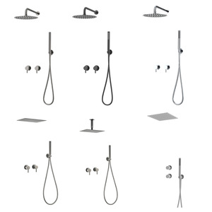 Concealed Shower Set Rectangle Rainfall Head With Handheld Spray For Bathroom - Product Image 2